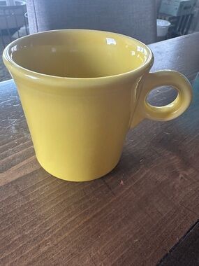 Fiesta Ware Yellow Mug HLC USA Sunflower Ring Handle Coffee Cup